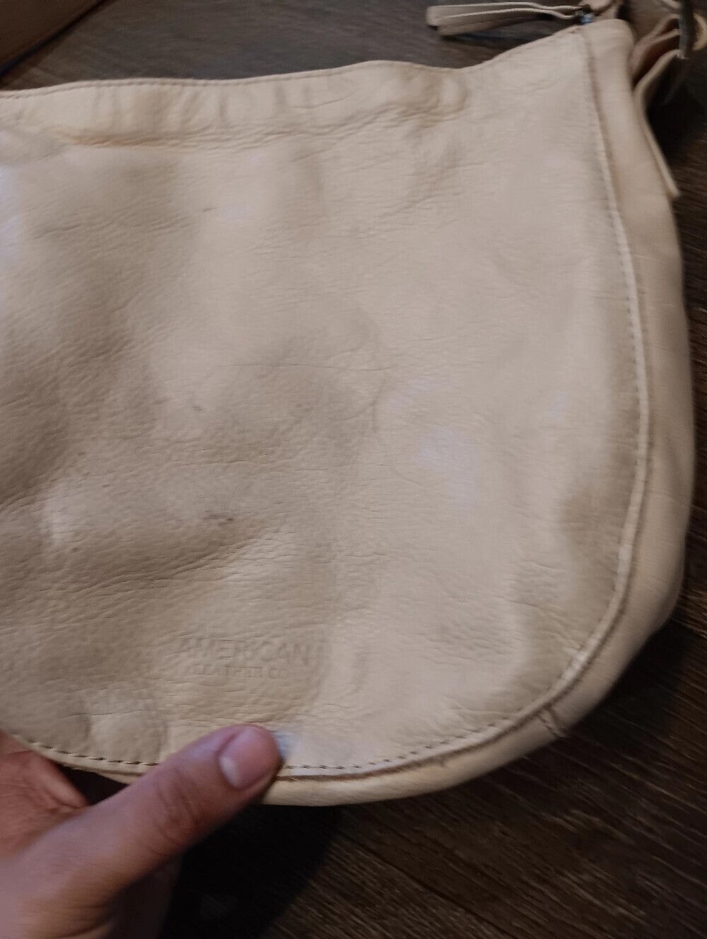 American Leather Co. Cream Leather Shoulder Bag Cute 100%Leather - Picture 2 of 4